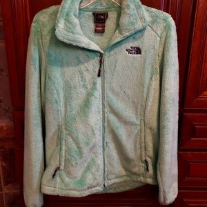 North Face Mint Green Fuzzy Jacket